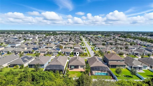 an aerial view of multiple house