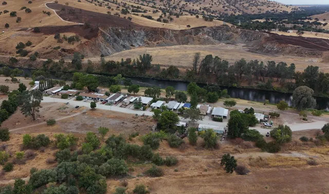 a view of a lake with outdoor space
