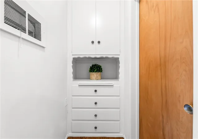 a view of white cabinet