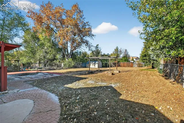 a view of the road and trees