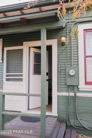 a view of a door of the house