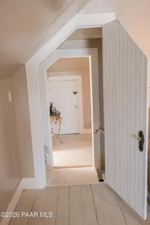 a bedroom with a bed and furniture