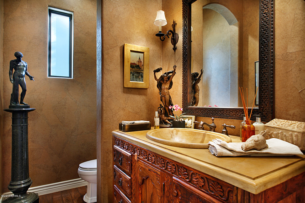 9280 East Mountain Spring Road Scottsdale, AZ 85255 - Photo 6 of 44 Custom Powder Room