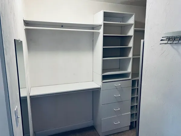 a close view of closet