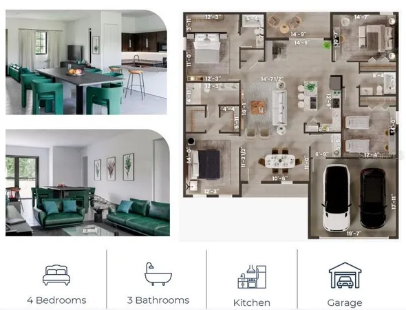 a view of living room kitchen with furniture and flat screen tv