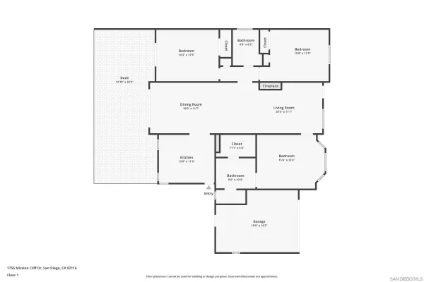 $5,500 | 1756 Mission Cliff Drive, San Diego, CA 92116