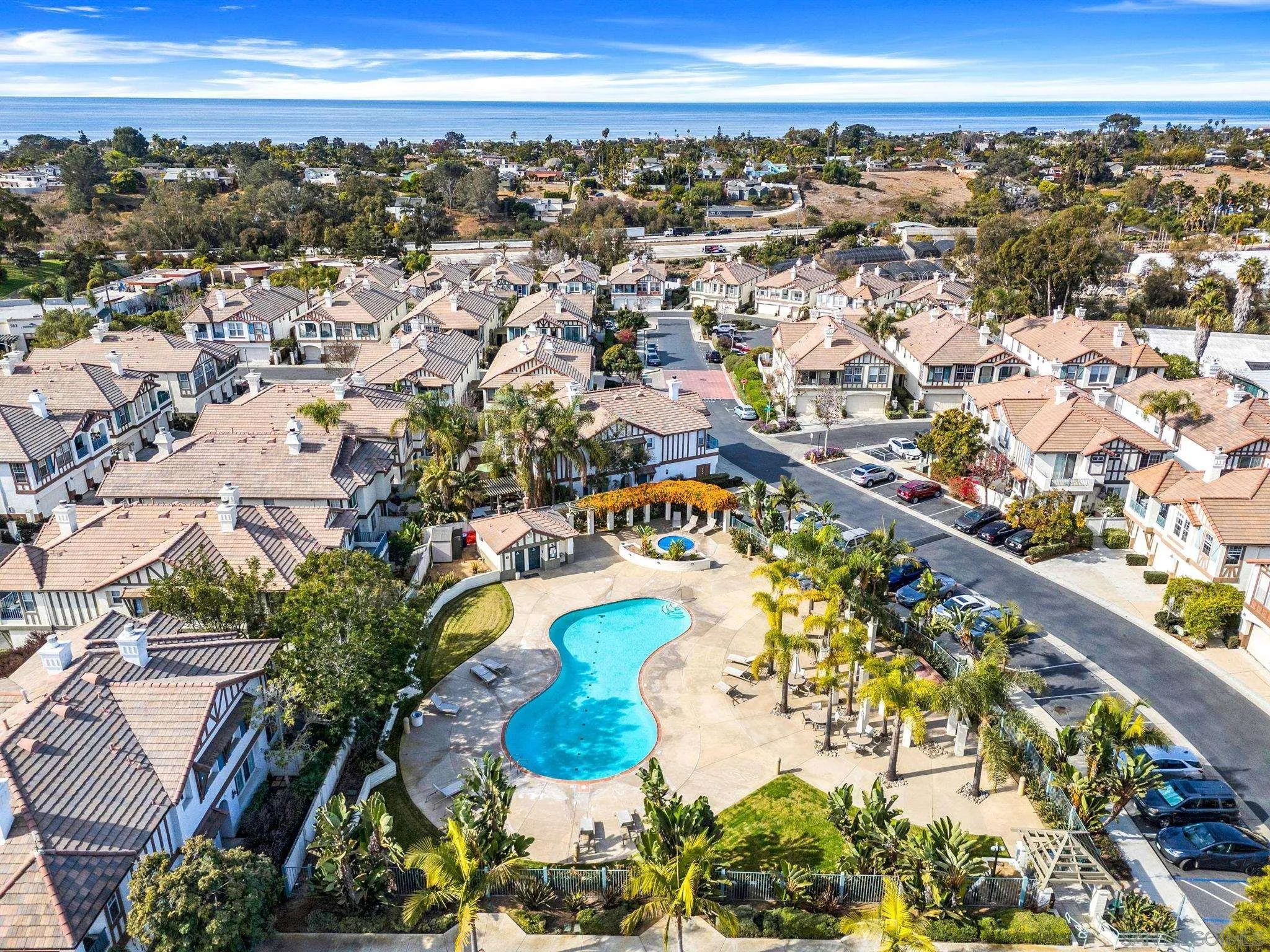 549 Sweet Pea Place Encinitas, CA 92024 - Photo 28 of 29 an aerial view of a residential building with swimming pool