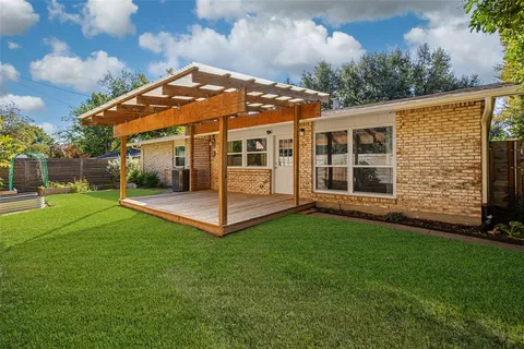 a view of a porch with a backyard