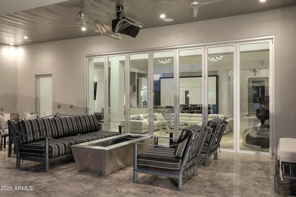 a living room with furniture