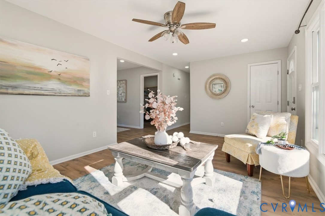 5712 Retriever Road Richmond, VA 23237 - Photo 8 of 40 Living area with recessed lighting, wood finished
