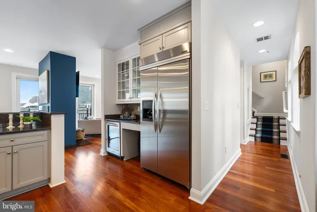 a view of a city with a terrace