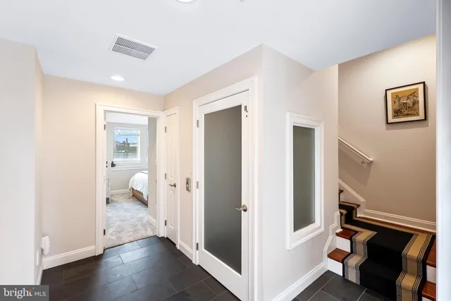 a front view of a multi story building