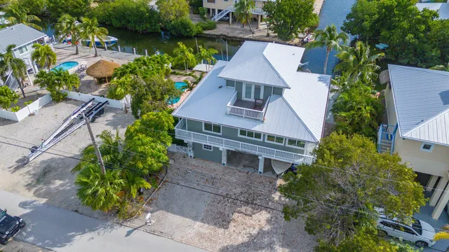 an aerial view of a house