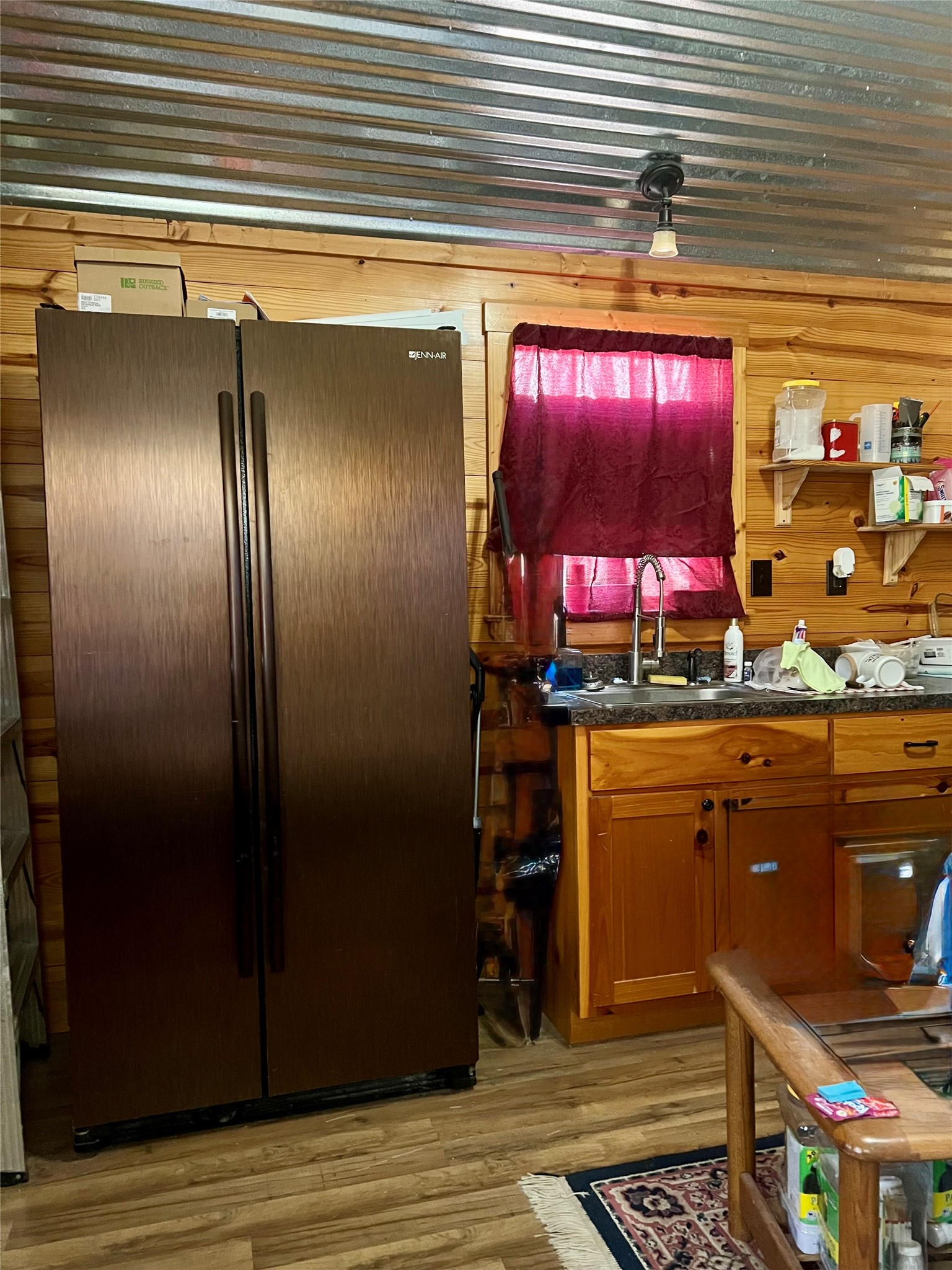 31018 Green Tree Road Magnolia, TX 77354 - Photo 12 of 23 Solid wood cabinets and a full size fridge in Tiny house