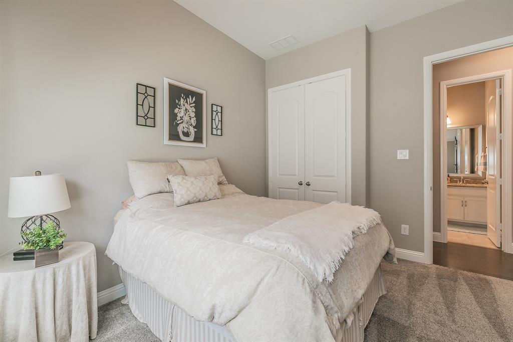14804 Cedar Flat Way Fort Worth, TX 76262 - Photo 21 of 35 a bedroom with a bed and painting on the wall