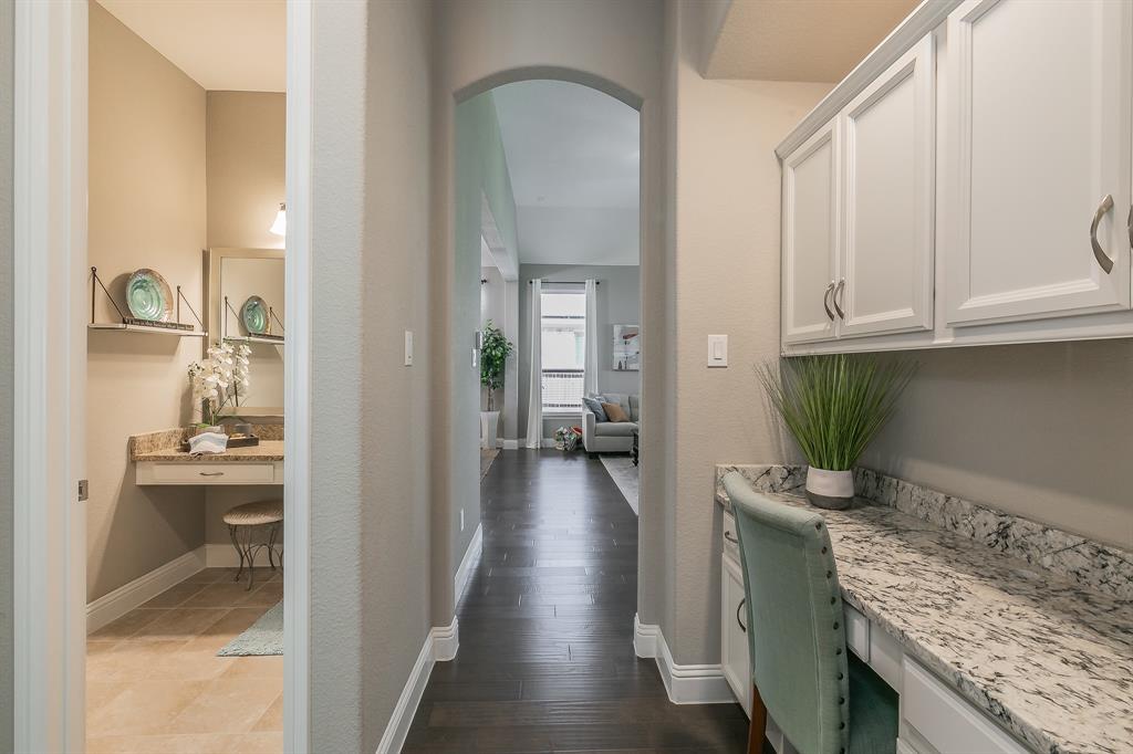 14804 Cedar Flat Way Fort Worth, TX 76262 - Photo 25 of 35 a kitchen with granite countertop a sink and cabinets