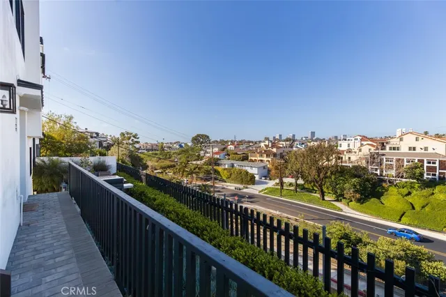 a view of city from a balcony