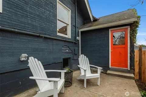 a view of outdoor space with seating area