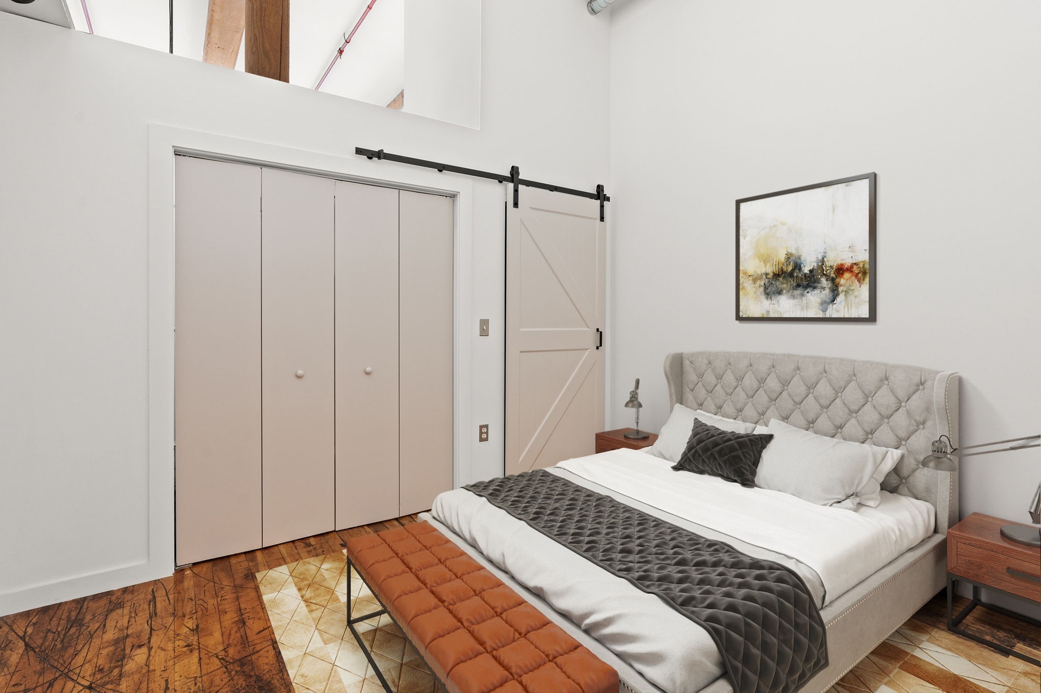 1350 Rosa L Parks Boulevard, Unit 347 Nashville, TN 37208 - Photo 10 of 27 a bedroom with a bed and a painting on the wall