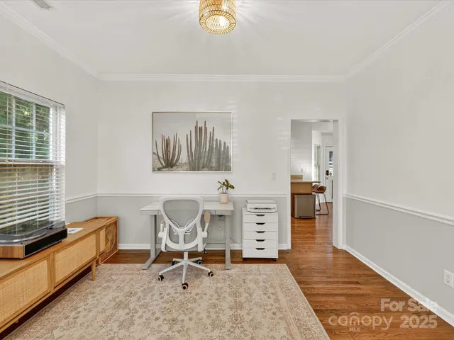 a workspace with furniture