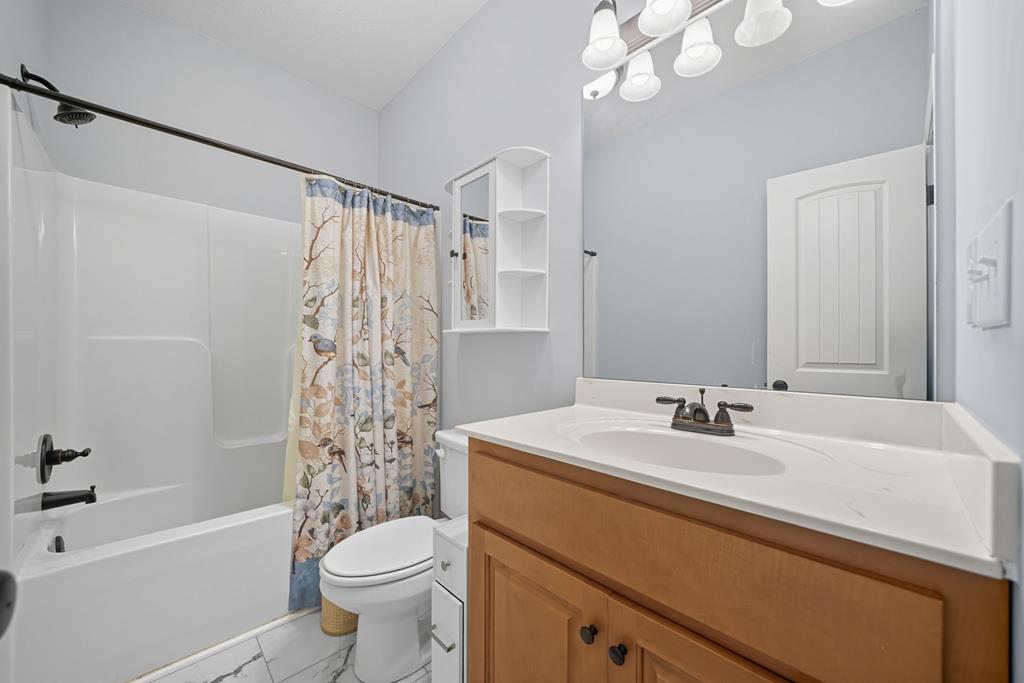716 Old Pleasant Valley Road Talking Rock, GA 30175 - Photo 38 of 58 a bathroom with a sink a toilet and a bathtub