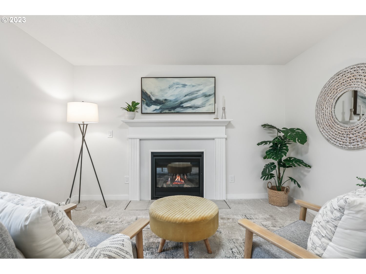 1203 Southeast Barnes Road Gresham, OR 97080 - Photo 19 of 43 a living room with furniture and a fireplace