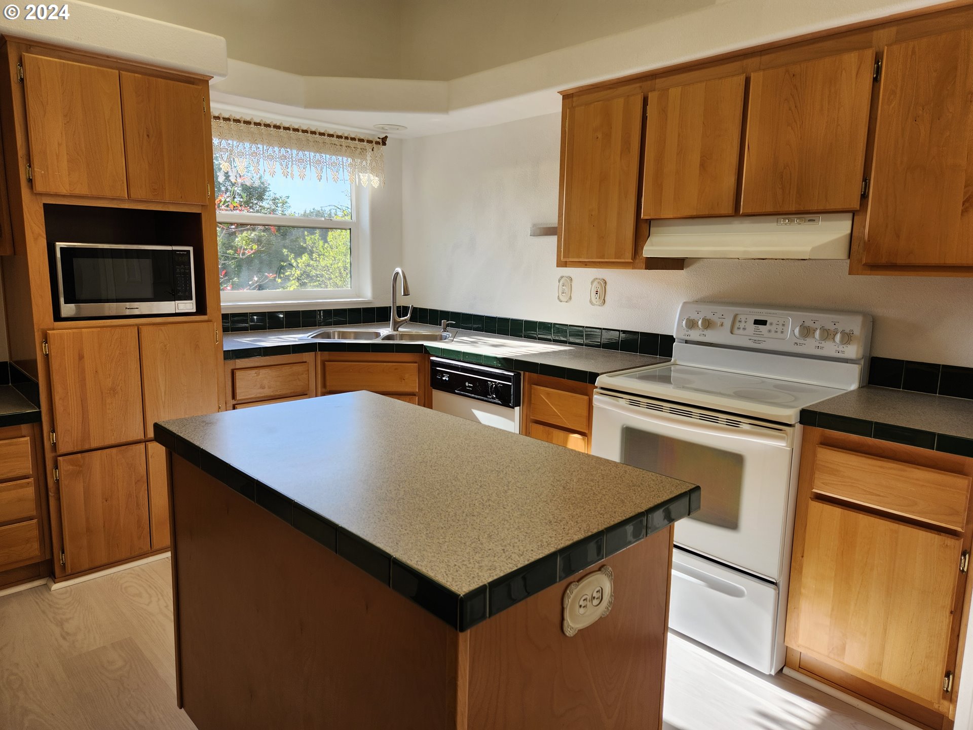 1675 Kristi Loop Lakeside, OR 97449 - Photo 11 of 30 a kitchen with a sink a microwave a stove and refrigerator