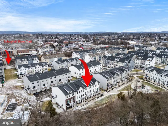 an aerial view of multiple house