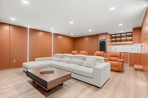 a living room with furniture