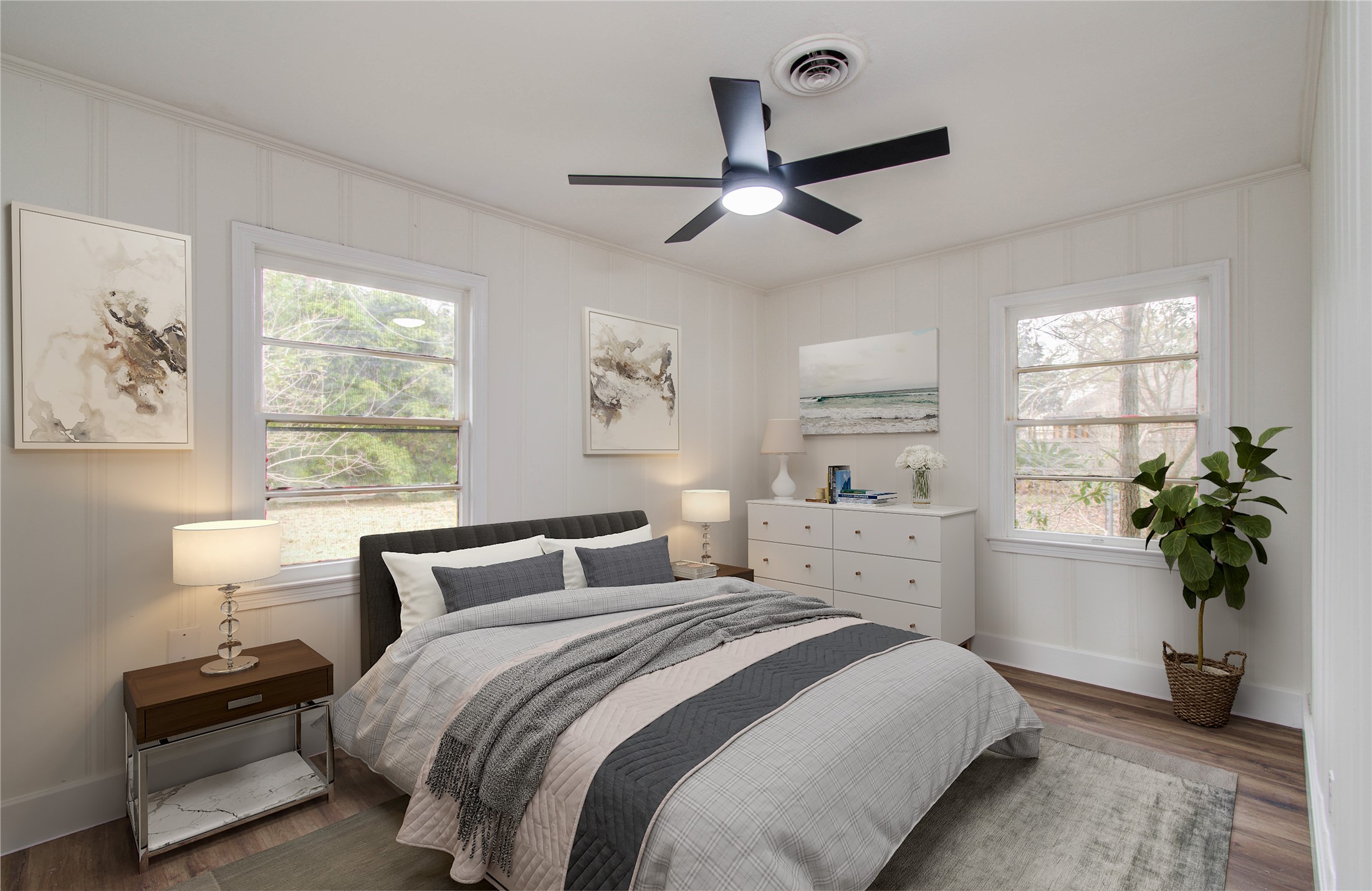 2417 Pecan Street Dickinson, TX 77539 - Photo 9 of 43 a bedroom with a bed and a large window