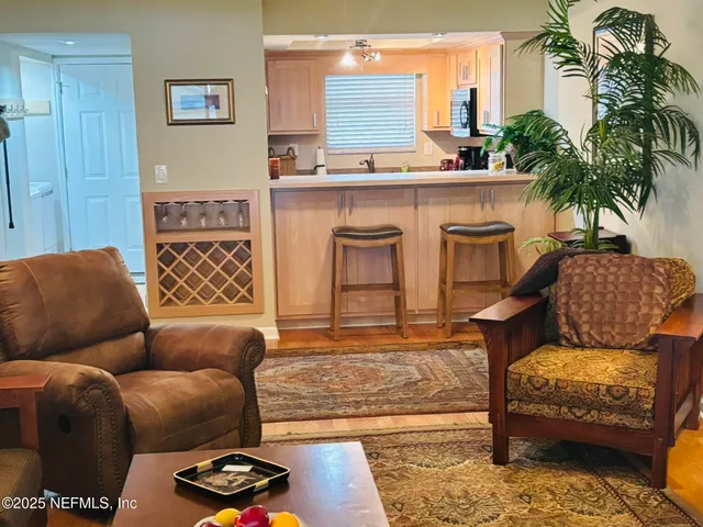 a living room with furniture and a couch