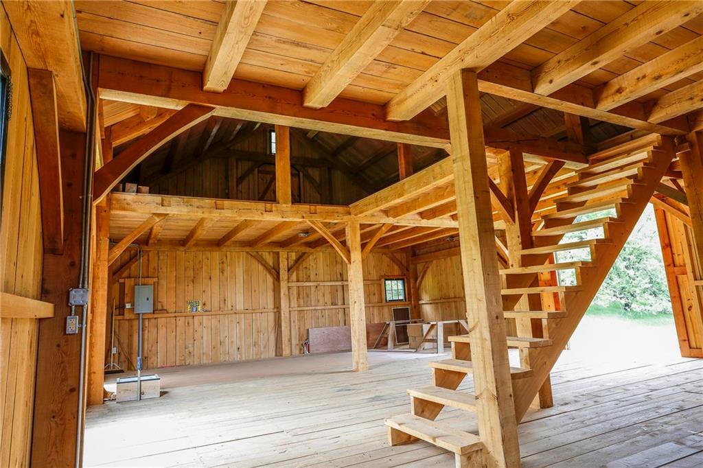 636 North Ridge Road Montville, ME 04941 - Photo 24 of 35 Post and beam barn interior.