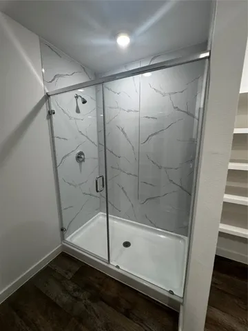 a bathroom with a shower
