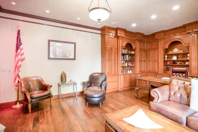 a living room with furniture