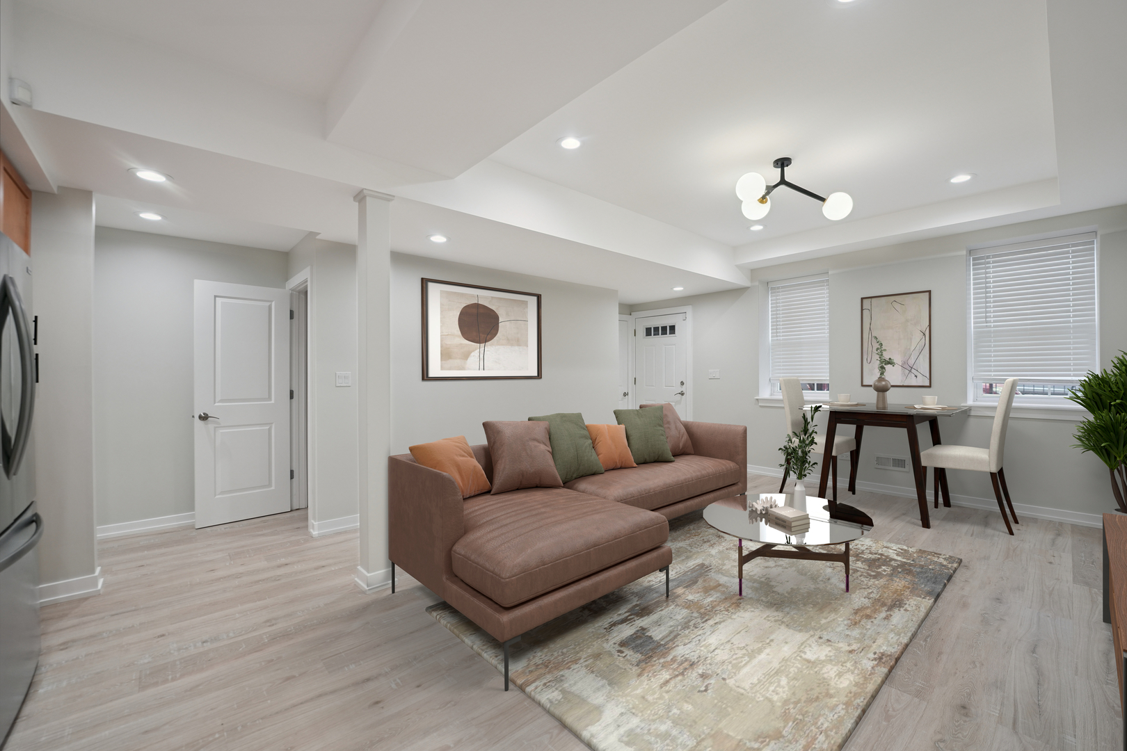 1635 West Warren Boulevard, Unit 1 Chicago, IL 60612 - Photo 6 of 14 a living room with furniture a view of bedroom and a wooden floor