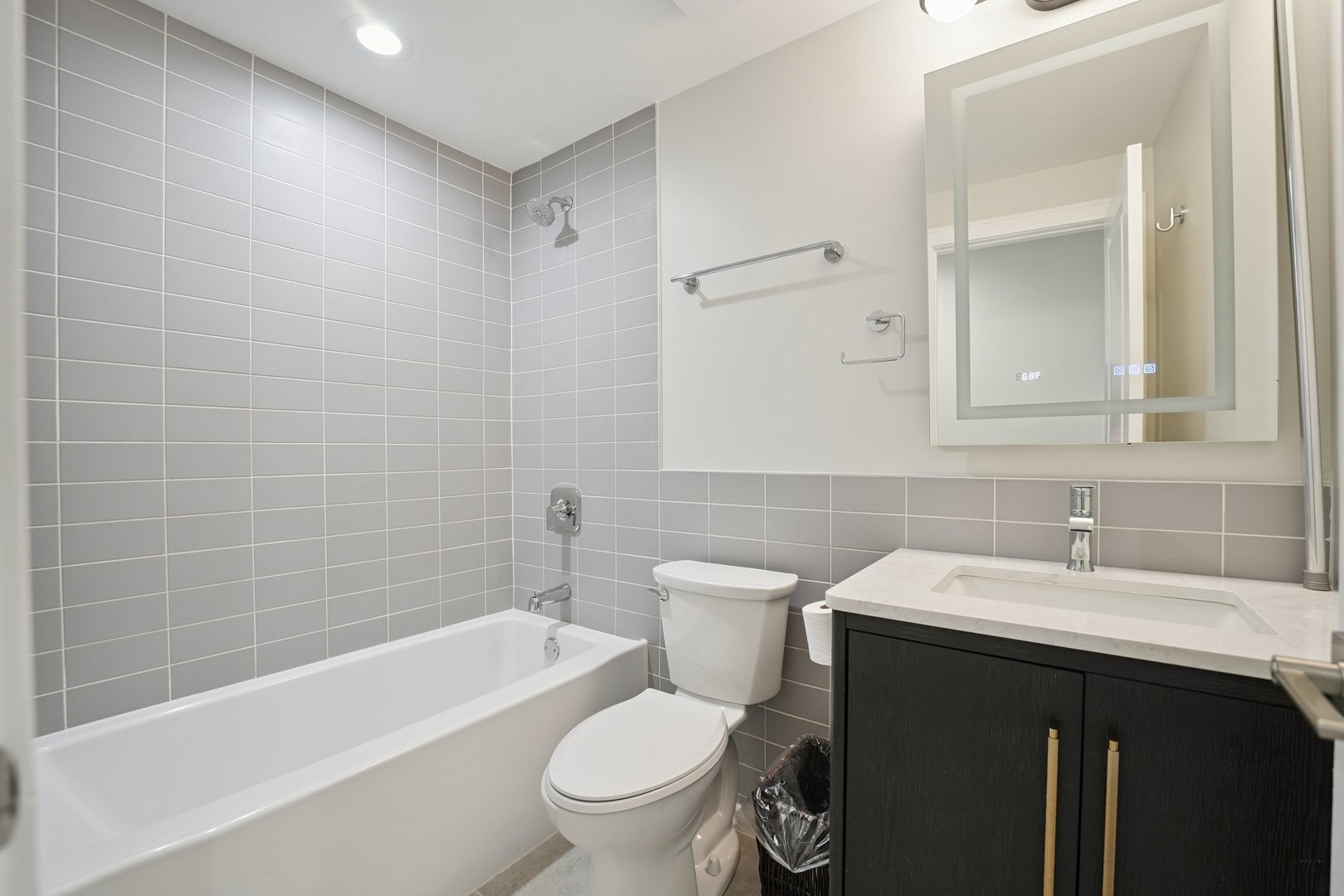 1635 West Warren Boulevard, Unit 1 Chicago, IL 60612 - Photo 9 of 14 a bathroom with a sink a toilet and a bathtub