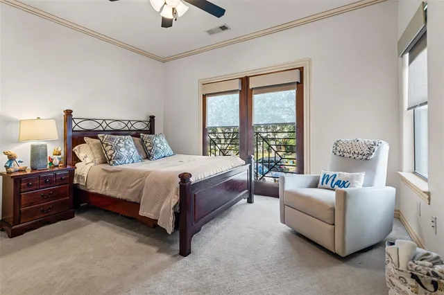 a bed room with a bed and a couch