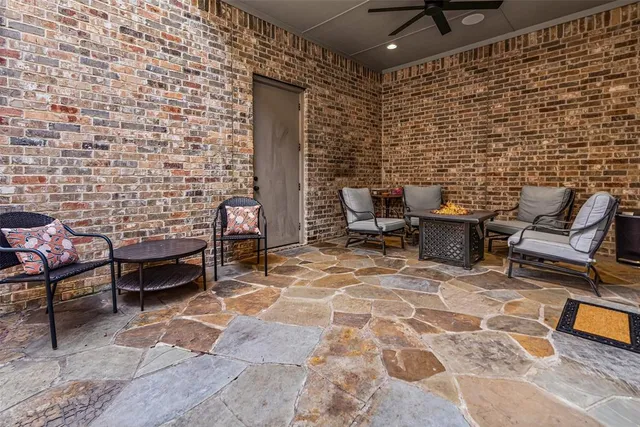 a outdoor space with patio furniture