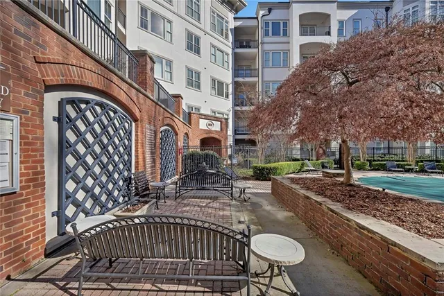 a view of entrance with an outdoor space
