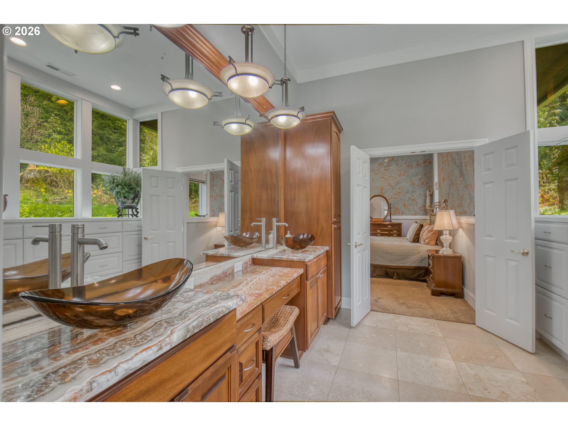 56888 Northwest Strassel Road Forest Grove, OR 97116 - Photo 20 of 48 a bathroom with a granite countertop sink and a mirror