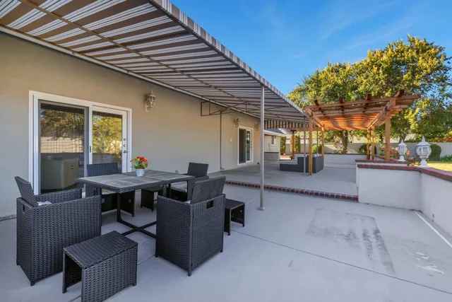 a backyard of a house with lots of green space