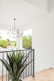 a view of a balcony and mountain view