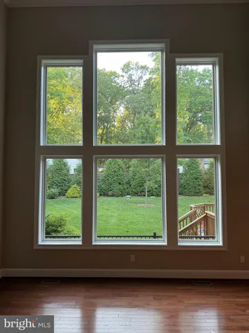 a storage room with wooden floor