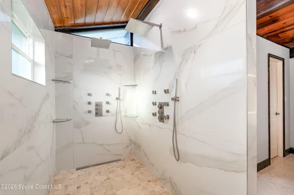 a bathroom with a shower