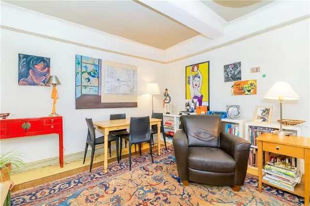 a living room with furniture and a couch