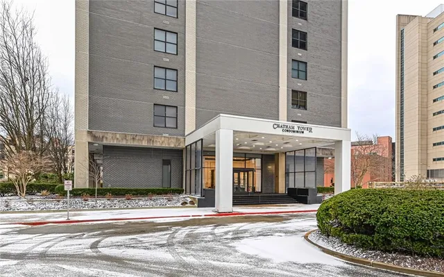 a view of a building and a windows