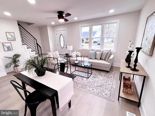 a living room with furniture