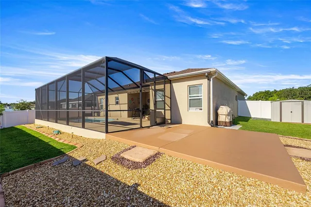 a view of a house with a backyard