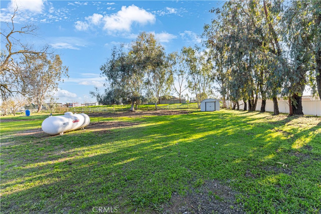 28702 Rancho Avenue Madera, CA 93638 - Photo 29 of 34 a backyard of a house with lots of green space and fountain