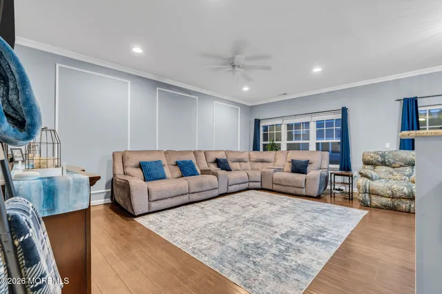 a living room with furniture and a couch